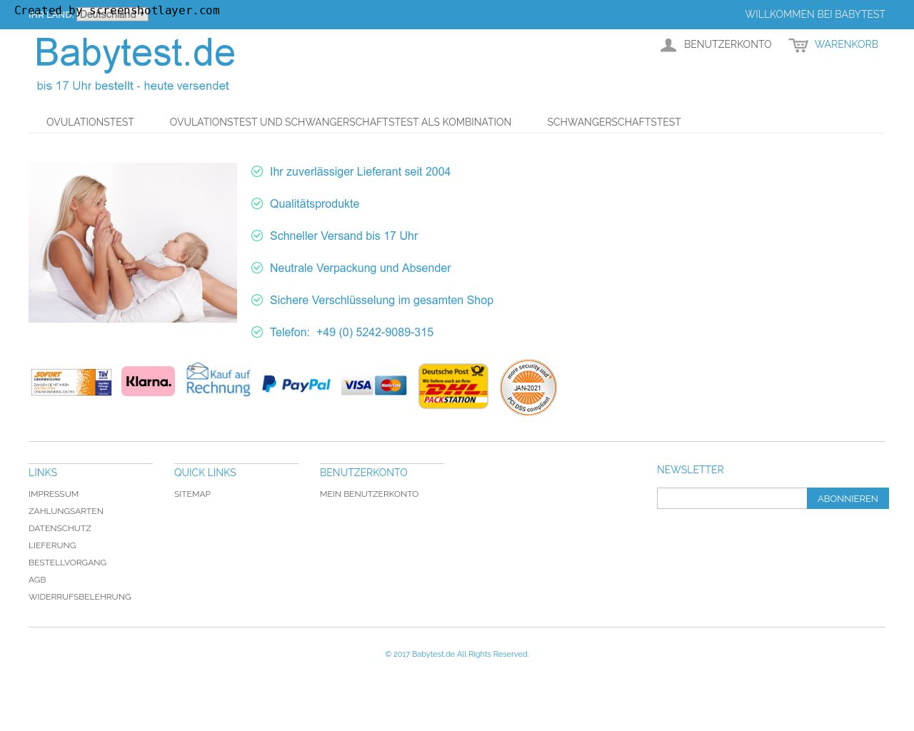 Site de imagem babytest.pt em 1280x1024