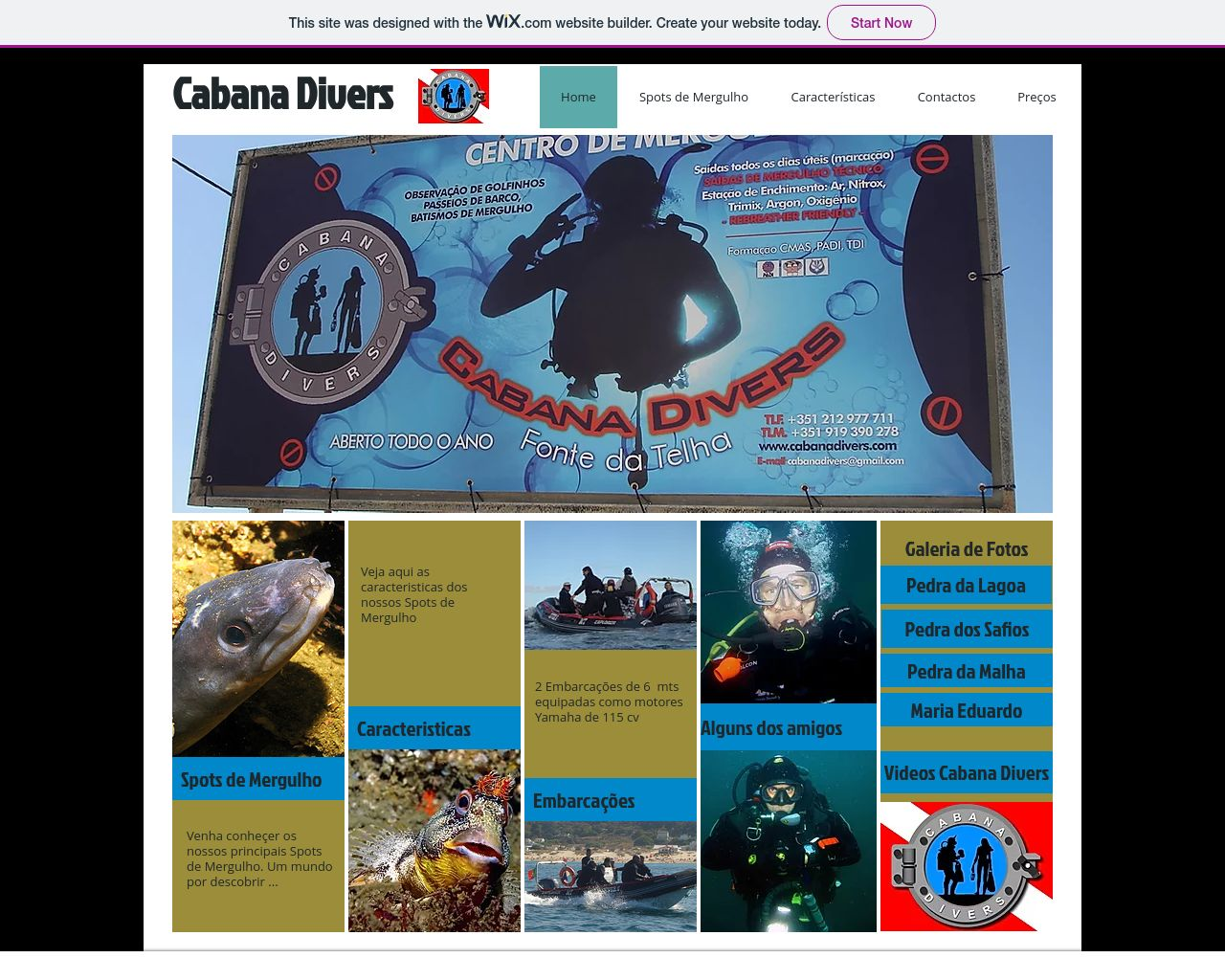 Site de imagem cabanadivers.pt em 1280x1024