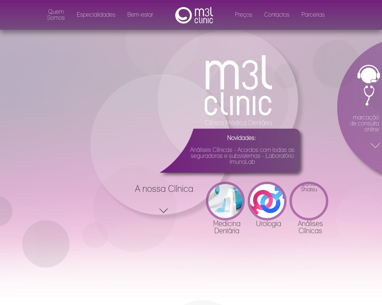 Site de imagem m3l-clinic.pt em 1280x1024